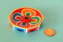 Load image into Gallery viewer, Flower Mini Incense Holder | Handmade Hand-painted Wood Incense Burner | Holds 4 Regular &amp; 1 Joss Sticks | Housewarming Gift, Home Decor
